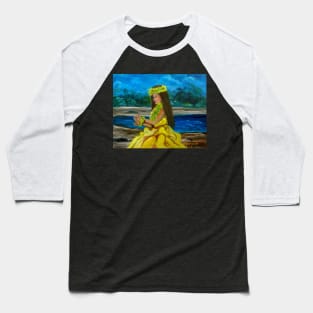 Hula Girl on the Beach 11 Baseball T-Shirt